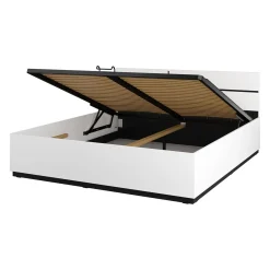 Bed Met Opbergruimte|Houten Bed*Beddenbriljant Houten Opbergbed Crotone - Wit