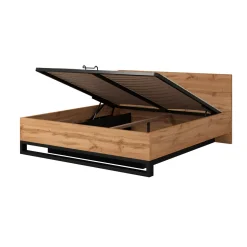 Bed Met Opbergruimte|Houten Bed*Beddenbriljant Houten Opbergbed Halmstad - Wotan Eiken