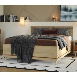 Bed Met Opbergruimte|Houten Bed*Beddenbriljant Houten Opbergbed Skagen - Eiken