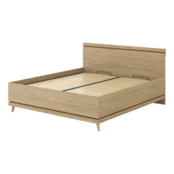 Bed Met Opbergruimte|Houten Bed*Beddenbriljant Houten Opbergbed Skagen - Eiken