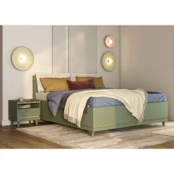 Bed Met Opbergruimte|Houten Bed*Beddenbriljant Houten Opbergbed Skagen - Groen