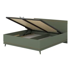 Bed Met Opbergruimte|Houten Bed*Beddenbriljant Houten Opbergbed Skagen - Groen