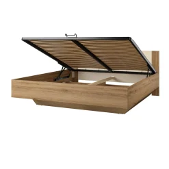 Bed Met Opbergruimte|Houten Bed*Beddenbriljant Houten Opbergbed Verdal - Eiken