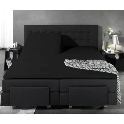 Splittopper Hoeslakens*Beddenbriljant Jersey Splittopper Hoeslaken Zwart