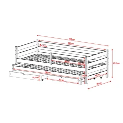 Kinderbed*Beddenbriljant Kajuitbed met Lade Harm - 2-persoons- Kinderbed - 90 x 200
