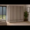 Kledingkasten*Beddenbriljant Kledingkast Crotone - Taupe - 4-Deurs met Lades