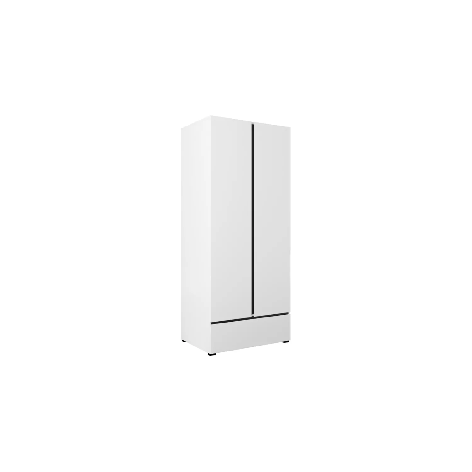 Kledingkasten*Beddenbriljant Kledingkast Crotone - Wit - 2-Deurs met Lade