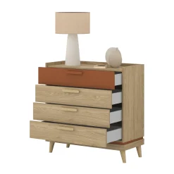 Ladekasten*Beddenbriljant Ladekast Skagen - Eiken - 4 Lades