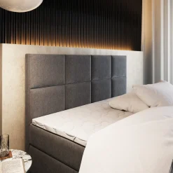 Boxspring Zonder Matras|Boxspring Met Opbergruimte*Beddenbriljant OP=OP Opberg Boxspring zonder Matras Levi | 160 x 210 Suede Antraciet | Incl. Levi Voetbord