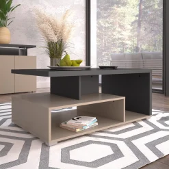 Salontafels*Beddenbriljant Salontafel Serta - Antraciet/Taupe