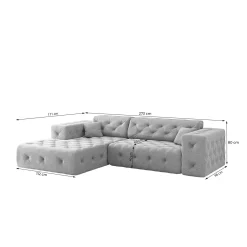 L-Banken*Beddenbriljant Showroommodel Loungebank Malibu Grijs - Rechts - Niet in originele verpakking - Kans op schade