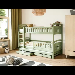 Kinderbed*Beddenbriljant Stapelbed Bas - Groen - Direct Leverbaar!
