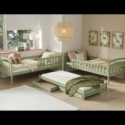 Kinderbed*Beddenbriljant Stapelbed Bas - Groen - Direct Leverbaar!