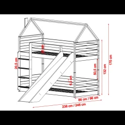 Stapelbed|Kinderbed*Beddenbriljant Stapelbed met Glijbaan Pleun - Leverbaar in 8 Kleuren!
