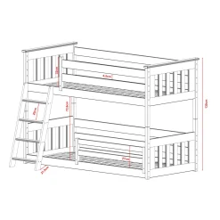 Stapelbed|Kinderbed*Beddenbriljant Stapelbed met Ladder Kas - 2-persoons - Kinderbed (incl. hekje) - Leverbaar in 8 kleuren!