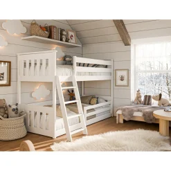 Stapelbed|Kinderbed*Beddenbriljant Stapelbed met Ladder Kas - 2-persoons - 90 x 200 - Direct Leverbaar!