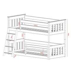 Stapelbed|Kinderbed*Beddenbriljant Stapelbed met Ladder Kas - 2-persoons - 90 x 200 - Direct Leverbaar!
