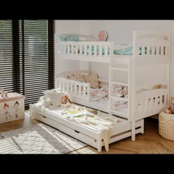 Stapelbed|Kinderbed*Beddenbriljant Stapelbed met Lade Bas - 3-persoons - 90 x 200 - Kinderbed