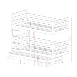 Stapelbed|Kinderbed*Beddenbriljant Stapelbed met Lade Luuk - 3-persoons - Kinderbed - Leverbaar in 8 kleuren!