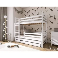 Stapelbed|Kinderbed*Beddenbriljant Stapelbed met Lade Luuk - 3-persoons - 90 x 200 - Direct Leverbaar!