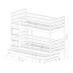 Stapelbed|Kinderbed*Beddenbriljant Stapelbed met Lade Luuk - 3-persoons - 90 x 200 - Direct Leverbaar!