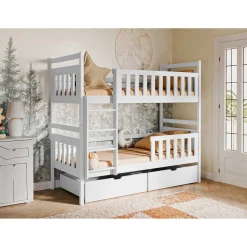 Stapelbed|Kinderbed*Beddenbriljant Stapelbed met Lade Mira - Wit - Direct Leverbaar!