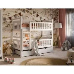 Stapelbed|Kinderbed*Beddenbriljant Stapelbed met Lade Mira - Wit - Direct Leverbaar!
