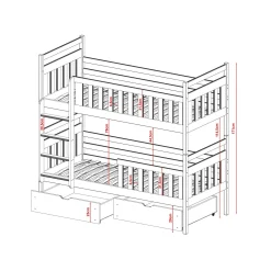 Stapelbed|Kinderbed*Beddenbriljant Stapelbed met Lade Mira - Wit - Direct Leverbaar!