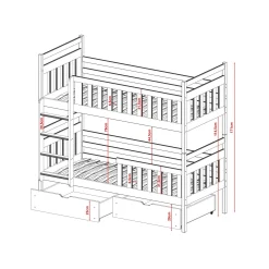 Stapelbed|Kinderbed*Beddenbriljant Stapelbed met Lade Mira - 2-persoons - Kinderbed - Leverbaar in 8 kleuren!