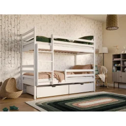 Stapelbed|Kinderbed*Beddenbriljant Stapelbed met Lade Nino - 2-persoons - 90 x 200 - Direct Leverbaar!