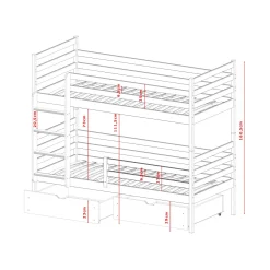 Stapelbed|Kinderbed*Beddenbriljant Stapelbed met Lade Nino - 2-persoons - Kinderbed - Leverbaar in 8 kleuren!