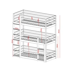 Stapelbed|Kinderbed*Beddenbriljant Stapelbed Teun - 3-persoons - Leverbaar in 10 kleuren!
