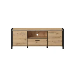 Tv Meubels*Beddenbriljant TV-meubel Akven - 2-deurs incl. 2 lades - Wotan Eiken