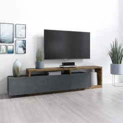 Tv Meubels*Beddenbriljant TV-meubel Bologna - Vuren / Antraciet