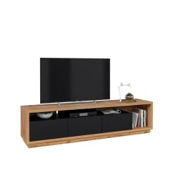 Tv Meubels*Beddenbriljant TV-meubel Celano - Wotan Eiken / Zwart