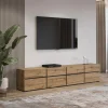 Tv Meubels*Beddenbriljant TV-meubel Crotone - 4-kleps incl. 4 lades - Wotan Eiken
