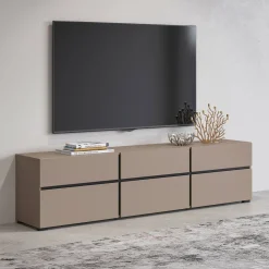 Tv Meubels*Beddenbriljant TV-meubel Crotone - 3-kleps incl. 3 lades - Taupe