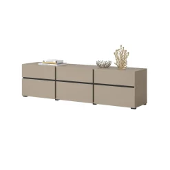 Tv Meubels*Beddenbriljant TV-meubel Crotone - 3-kleps incl. 3 lades - Taupe