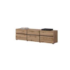 Tv Meubels*Beddenbriljant TV-meubel Crotone - 3-kleps incl. 3 lades - Wotan Eiken