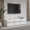 Tv Meubels*Beddenbriljant TV-meubel Crotone - 3-kleps incl. 3 lades - Wit