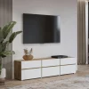 Tv Meubels*Beddenbriljant TV-meubel Crotone - 3-kleps incl. 3 lades - Wotan Eiken / Wit