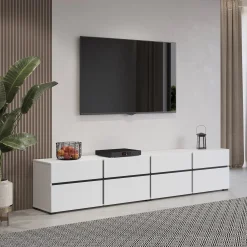 Tv Meubels*Beddenbriljant TV-meubel Crotone - 4-kleps incl. 4 lades - Wit