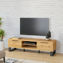 Tv Meubels*Beddenbriljant TV-meubel Halmstad - 2-kleps - Wotan Eiken