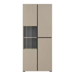 Vitrinekasten*Beddenbriljant Vitrinekast Crotone - 2-deurs - Taupe