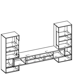 Tv Meubels*Beddenbriljant Wandcombinatie Koblenz - Wotan Eiken / Wit